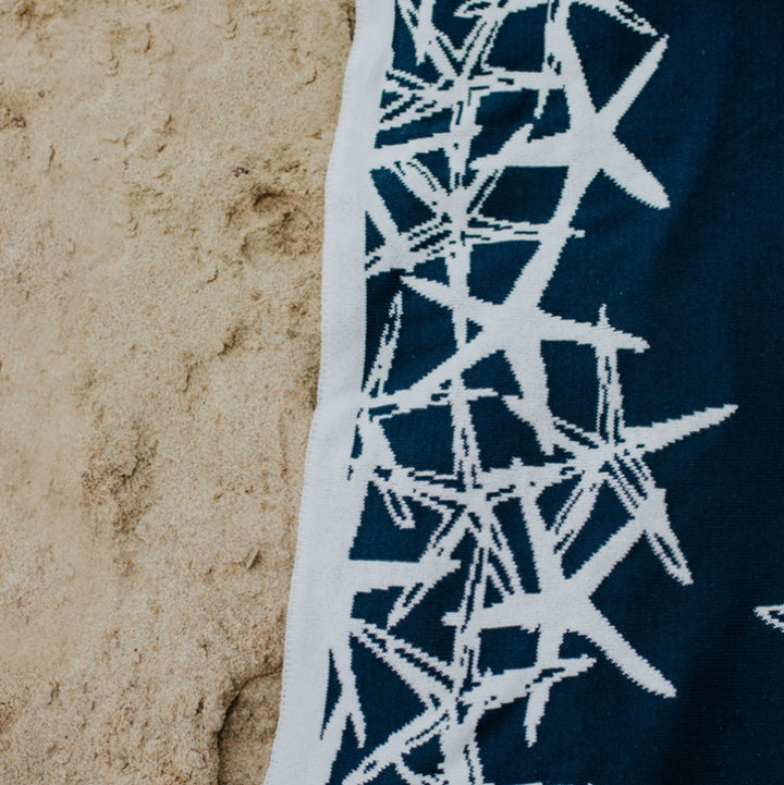 Eco Reversible Starfish Throw Blanket Marine • Coastal Compass Home Decor