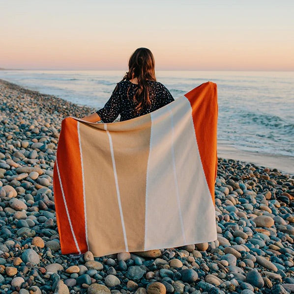 Eco Seaside Escape Throw Blanket • Coastal Compass Home Decor