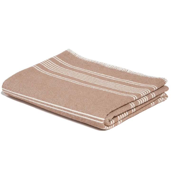 Eco Woven Stripe Throw Blanket Caramel • Coastal Compass Home Decor