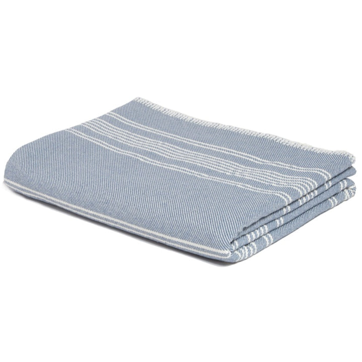 Eco Woven Stripe Throw Blanket Pacific • Coastal Compass Home Decor