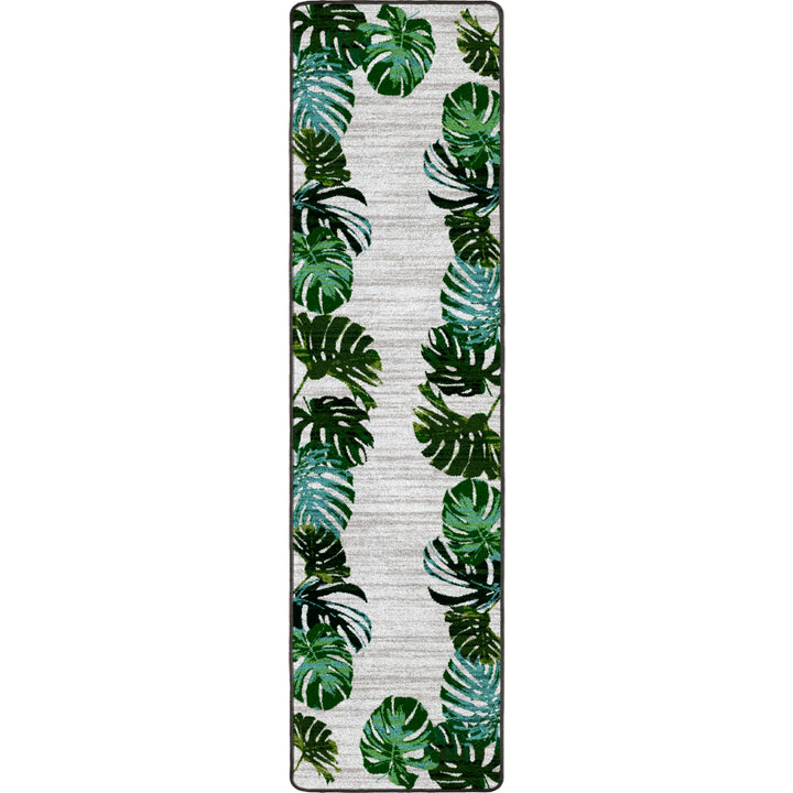 Monstera Leaves Rug Runner • Coastal Compass Home Decor