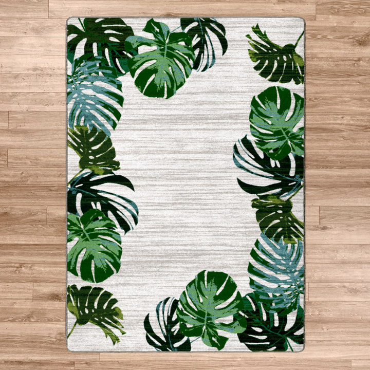 Monstera Leaves Rug • Coastal Compass Home Decor