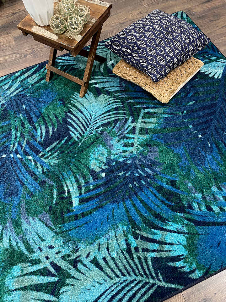 Palm Leaves Rug - Coastal Compass Home Decor