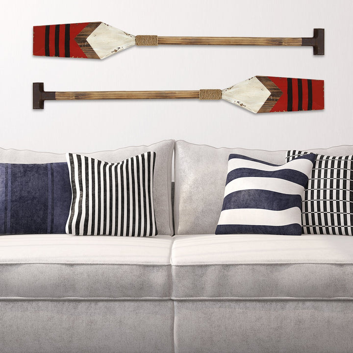 Distressed Coastal Oar Wall Accent | Coastal Compass Home Decor