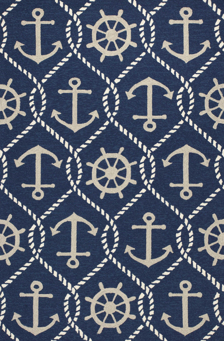 Anchor Navy Area Rug | Coastal Compass Home Decor