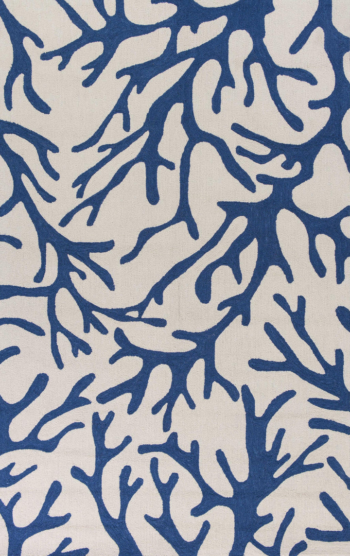Ivory/Blue Coral Rug