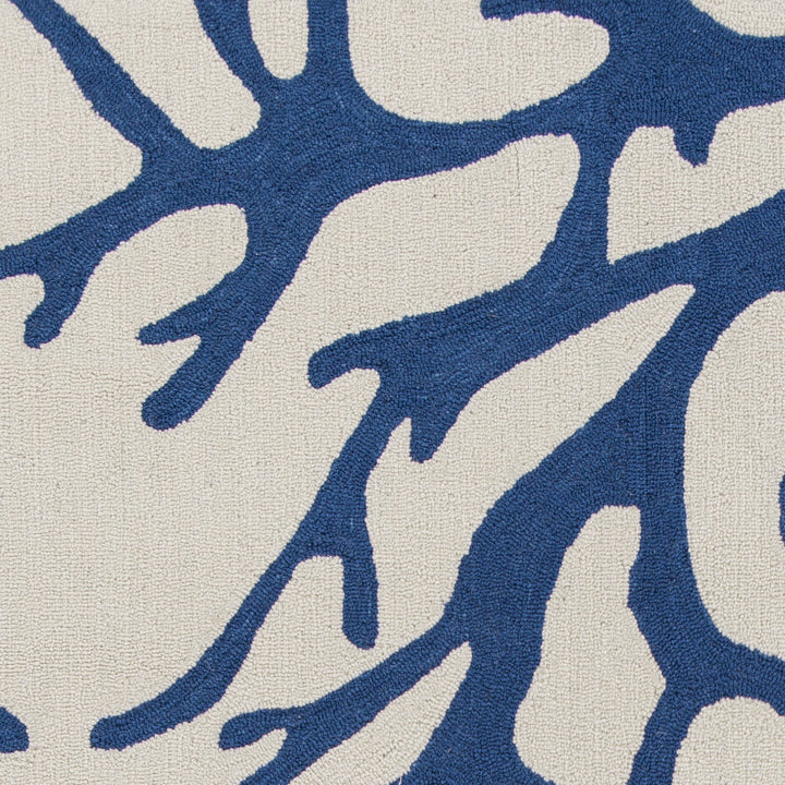 Ivory/Blue Coral Rug