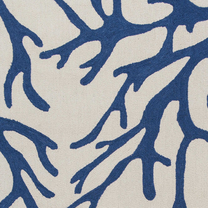 Ivory/Blue Coral Rug