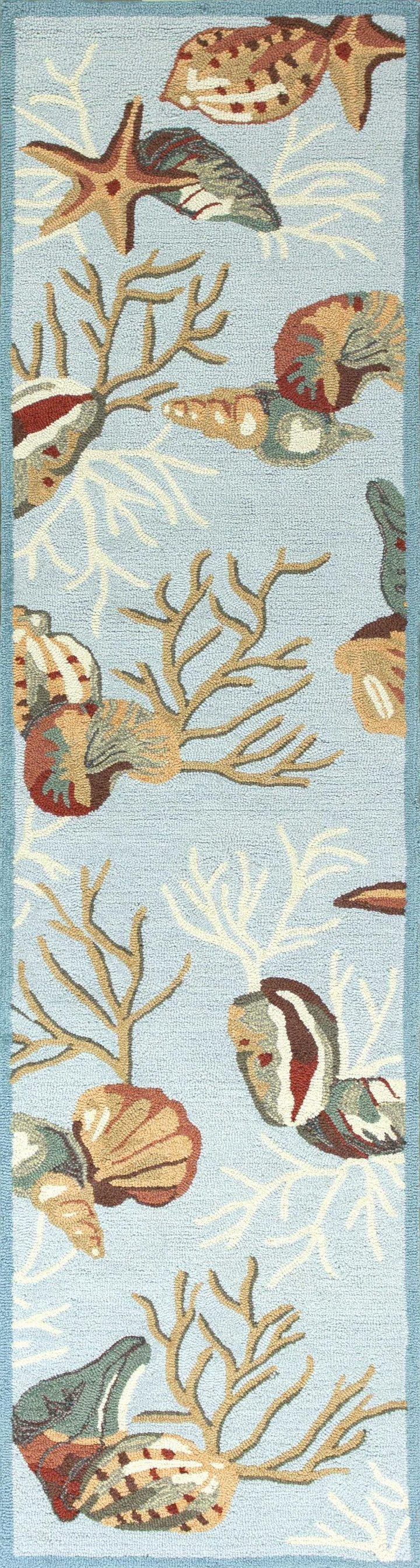 Blue Creature Runner Area Rug | Coastal Compass Home Decor