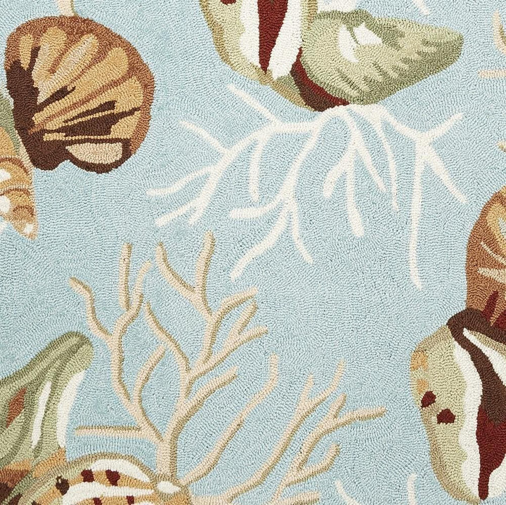 Shells Blue Area Rug • Coastal Compass Home Decor