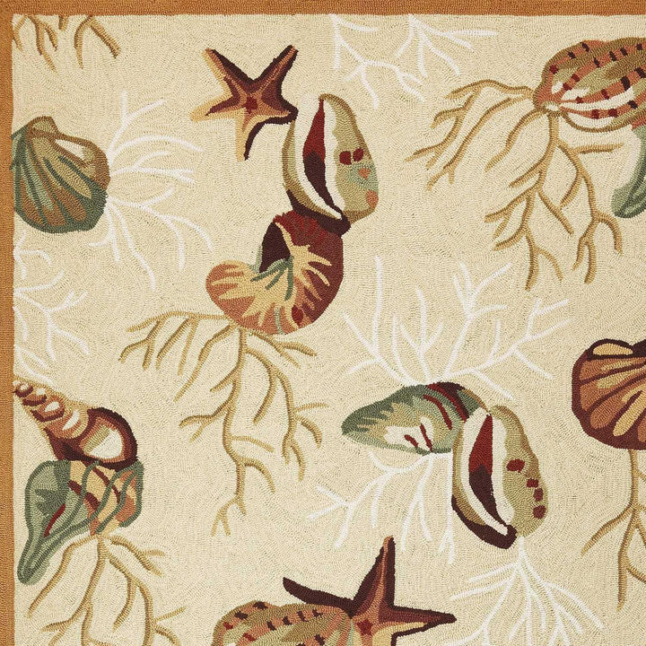 Shells Beige Area Rug • Coastal Compass Home Decor