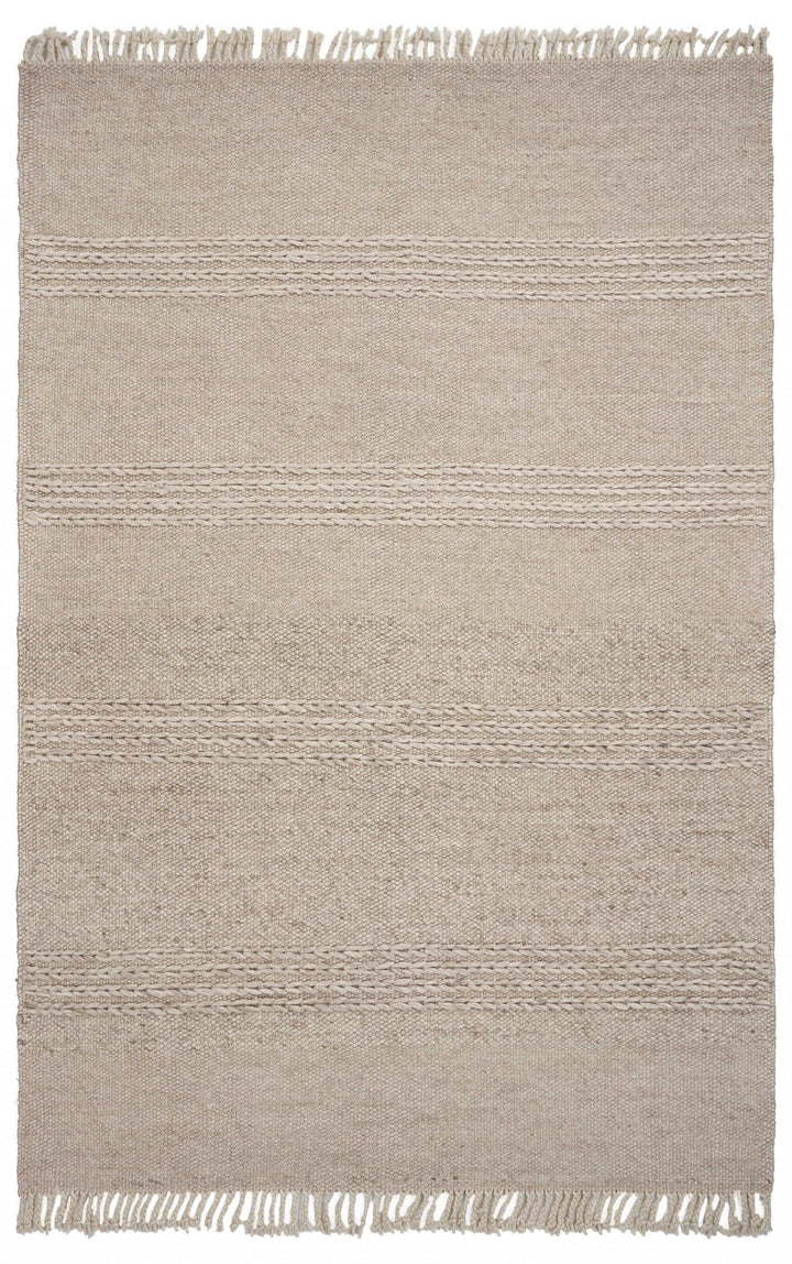 Natural Cable-Knit Wool Area Rug • Coastal Compass Home Decor