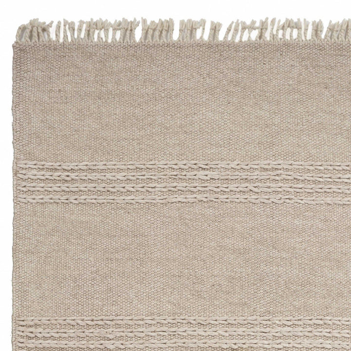 Natural Cable-Knit Wool Area Rug • Coastal Compass Home Decor