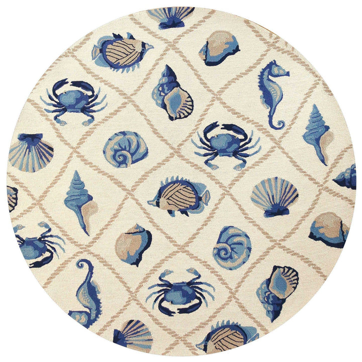 Sea Creature Round Area Rug | Coastal Compass Home Decor