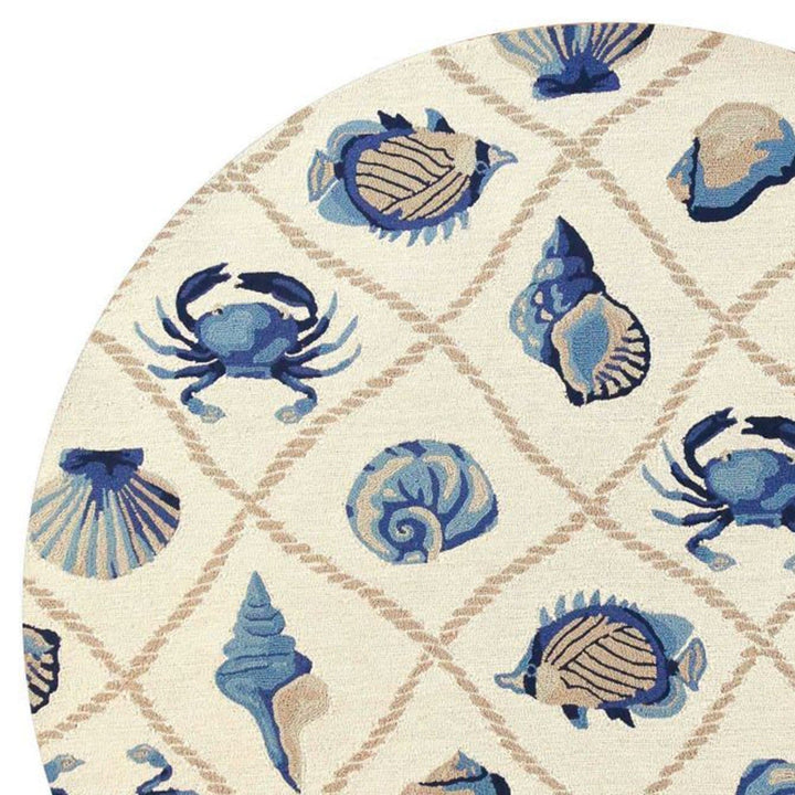Sea Creature Round Area Rug | Coastal Compass Home Decor