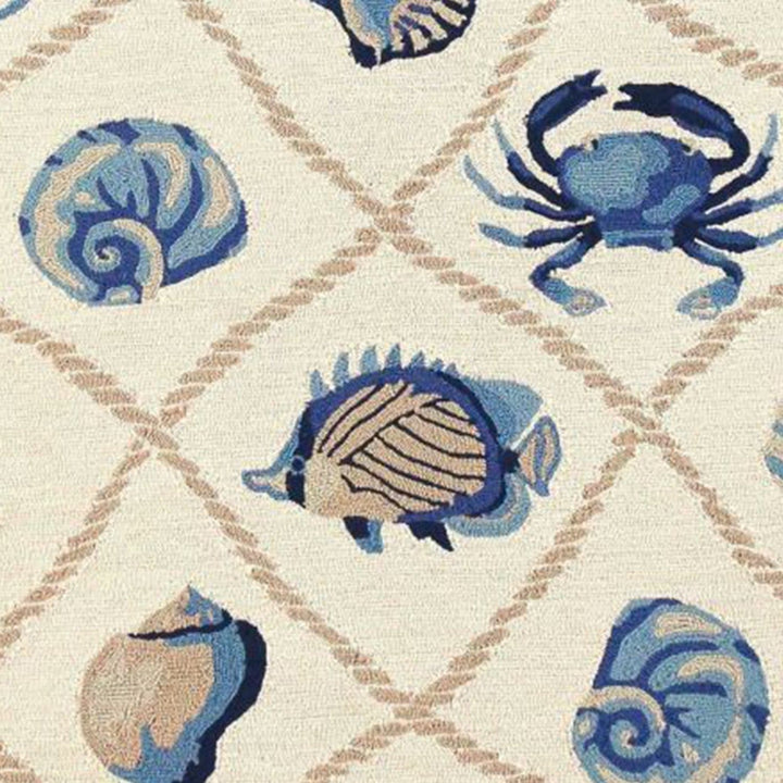 Sea Creature Round Area Rug | Coastal Compass Home Decor