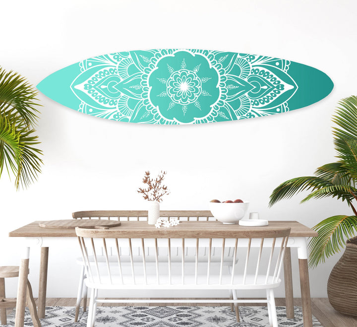 Blue Serenity Surfboard Wall Art • Coastal Compass Home Decor