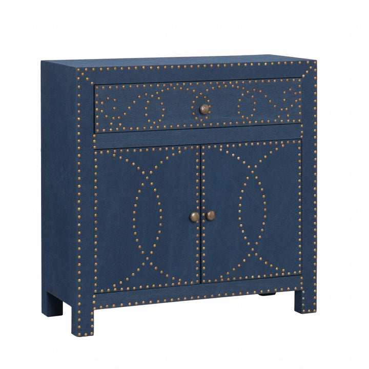 Navy and Brass Storage Cabinet • Coastal Compass Home Decor