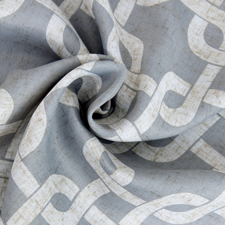 Silver Interlock Window Curtain Panel • Coastal Compass Home Decor