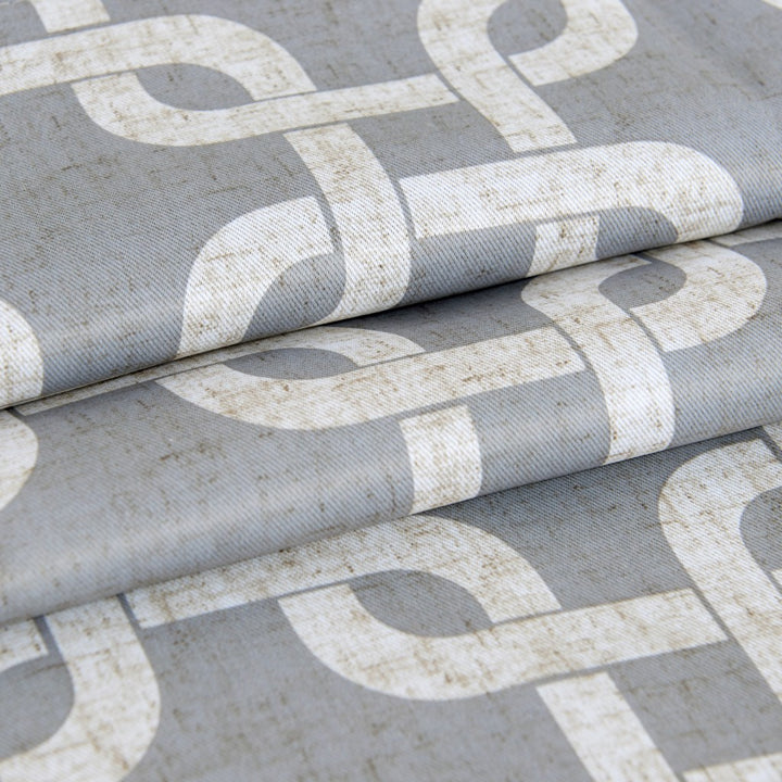 Silver Interlock Window Curtain Panel • Coastal Compass Home Decor