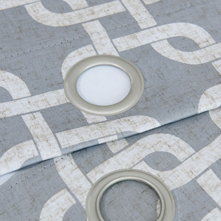 Silver Interlock Window Curtain Panel • Coastal Compass Home Decor