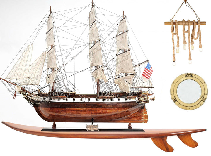 Half Surfboard Shelf - Natural Wood - Coastal Compass Home Decor