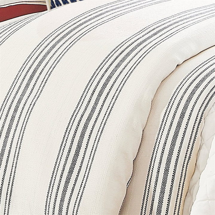 Horizon Navy Stripe Comforter Set • Coastal Compass Home Decor