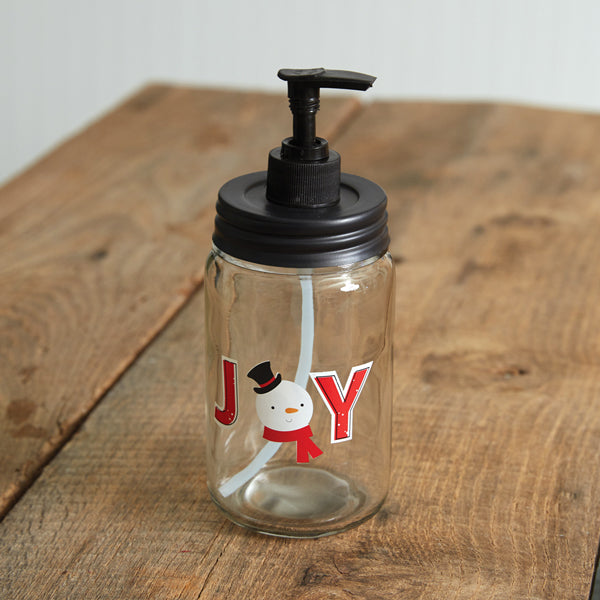 Joy Snowman Soap Dispenser | Coastal Compass Home Decor
