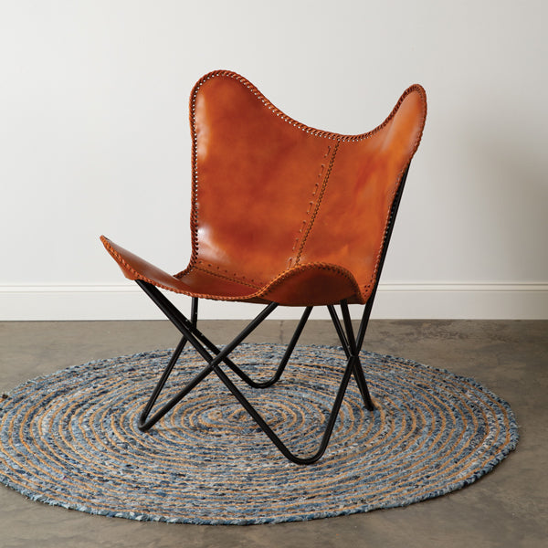 Leather Butterfly Chair • Coastal Compass Home Decor