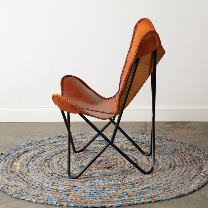 Leather Butterfly Chair • Coastal Compass Home Decor