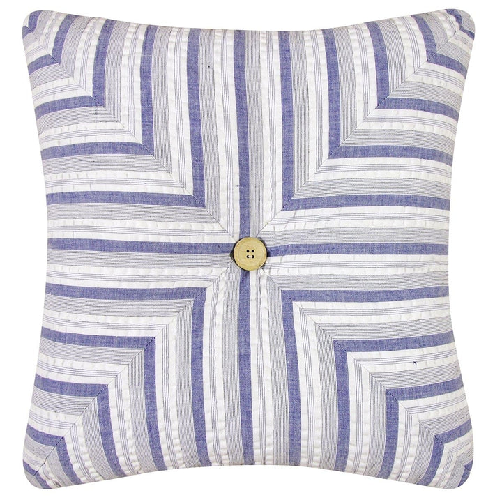 Marina Blue Stripe Throw Pillow | Coastal Compass