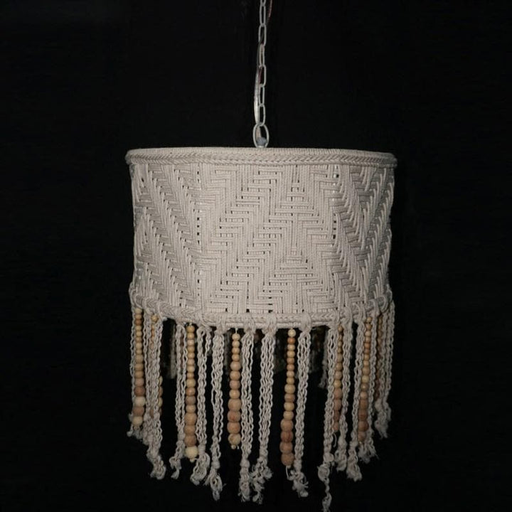 Marley Jute & Bead Pendant Light Fixture - Coastal Compass Home Decor