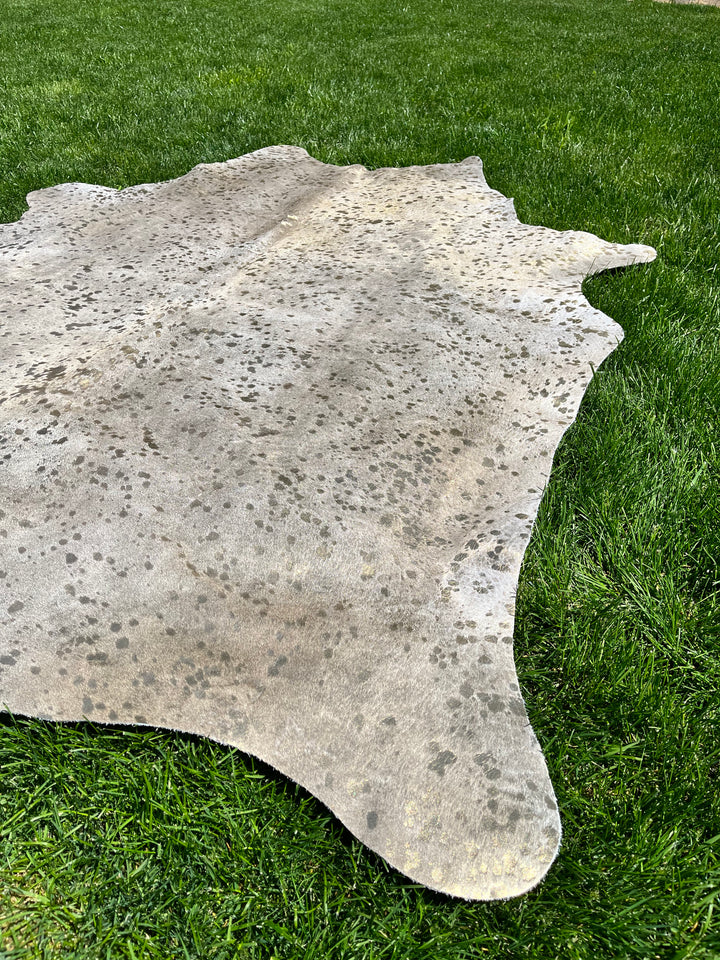 Metallic Gold on Beige Cowhide