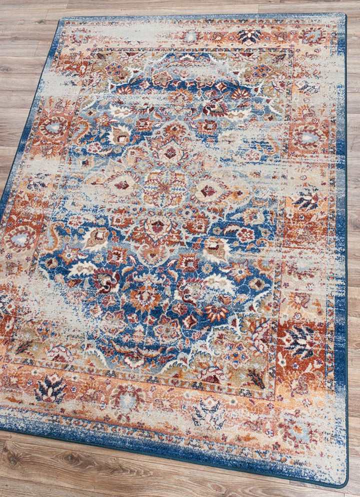 Montreal Blue & Orange Rug • Coastal Compass Home Decor