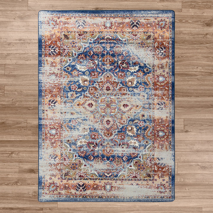 Montreal Blue & Orange Rug • Coastal Compass Home Decor