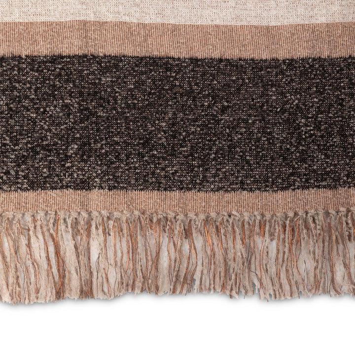 Neutral Plaid Pattern Wood Throw Blanket • Coastal Compass Home Decor