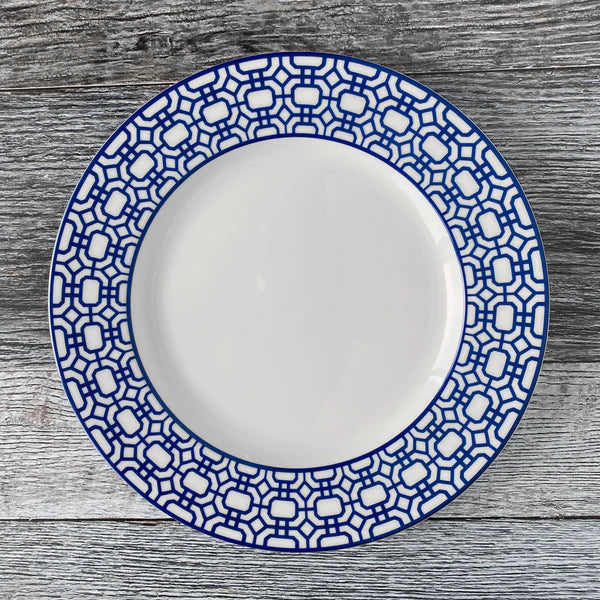 Bandon Garden Gate Rimmed Dinner Plate • Coastal Compass Home Decor