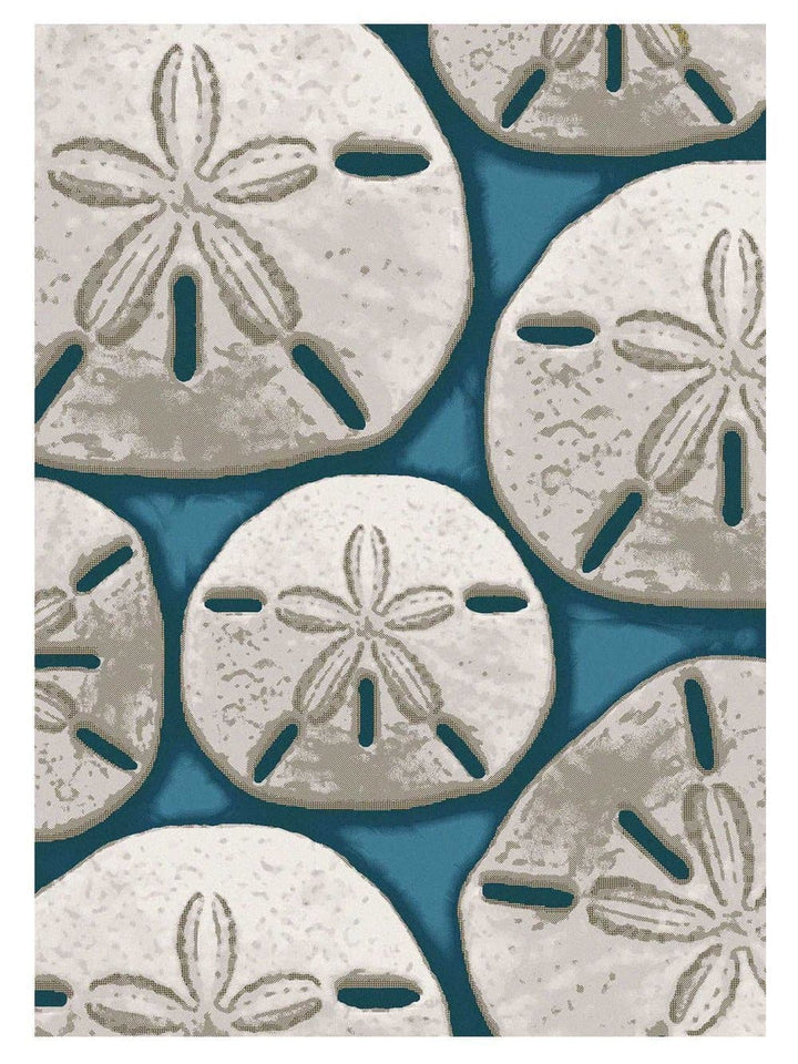 Ocean Treasure Sand Dollar Area Rug - Made in the USA - The Coastal Compass Home Decor