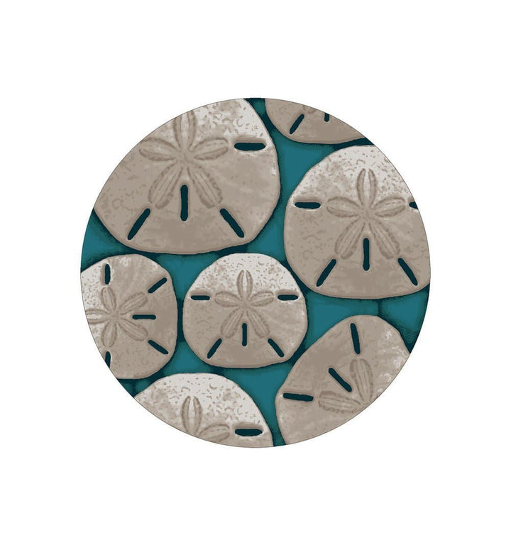 Ocean Treasure Sand Dollar 8' Round Area Rug - Made in the USA - The Coastal Compass Home Decor