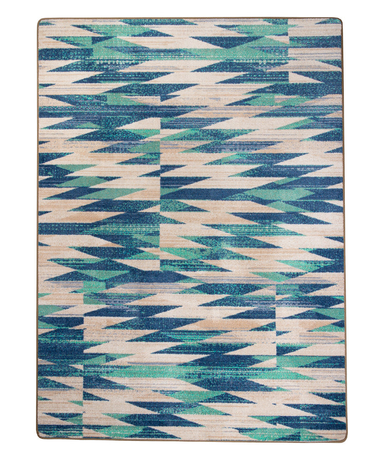 Earth Blue Aztec Rug • Coastal Compass Home Decor