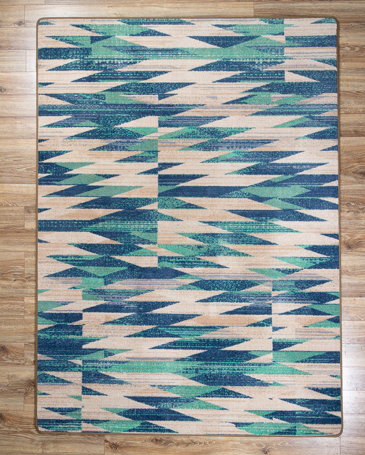 Earth Blue Aztec Rug • Coastal Compass Home Decor