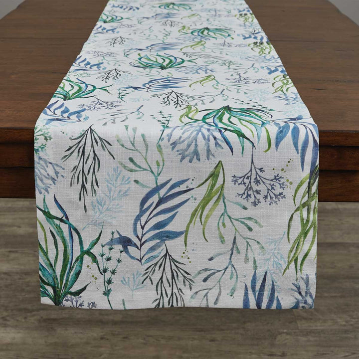 Ocean Flora Table Runner • Coastal Compass Home Decor