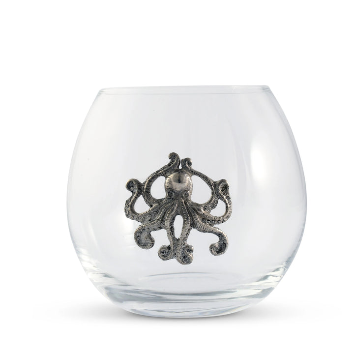 Stemless Octopus Wine Glasses • Coastal Compass Home Decor