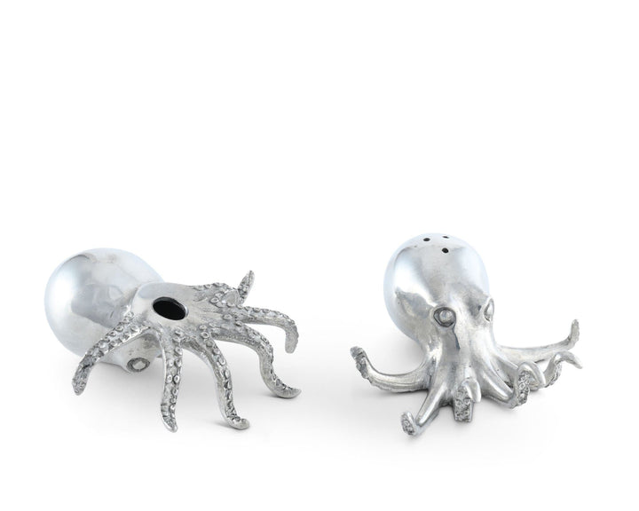 Octopus Pewter Salt & Pepper Shaker Set - Coastal Compass Home Decor