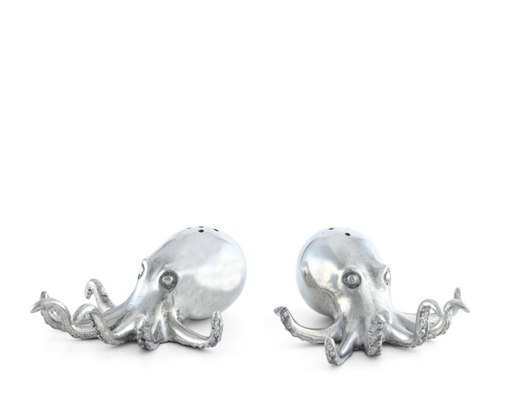 Octopus Pewter Salt & Pepper Shaker Set - Coastal Compass Home Decor