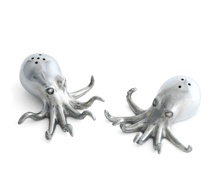 Octopus Pewter Salt & Pepper Shaker Set - Coastal Compass Home Decor