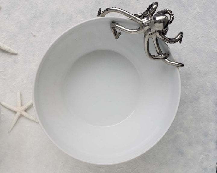 Large Stoneware Octopus Serving Bowl - Coastal Compass Home Decor