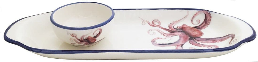 Octopus Tray & Dipping Bowl Set | Coastal Compass
