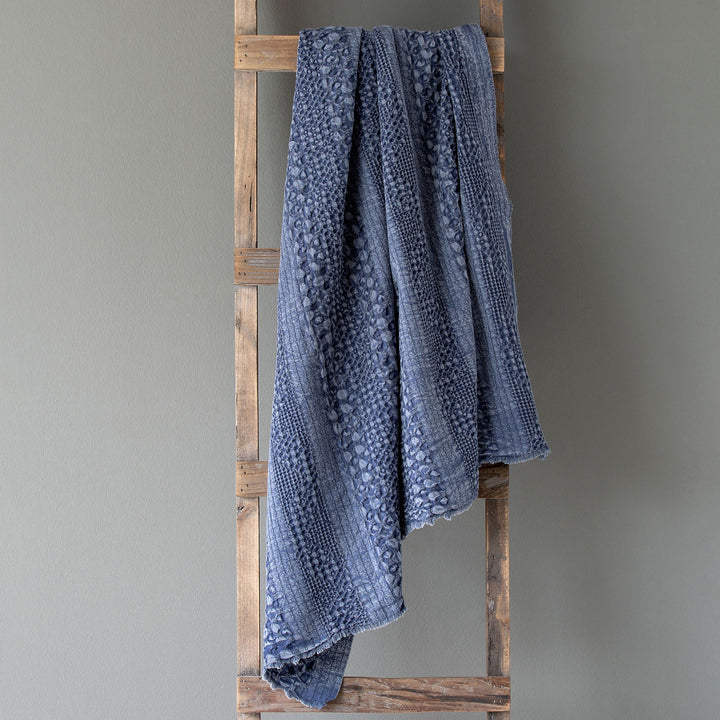 Periwinkle Waffle Weave Throw Blanket • Coastal Compass Home Decor