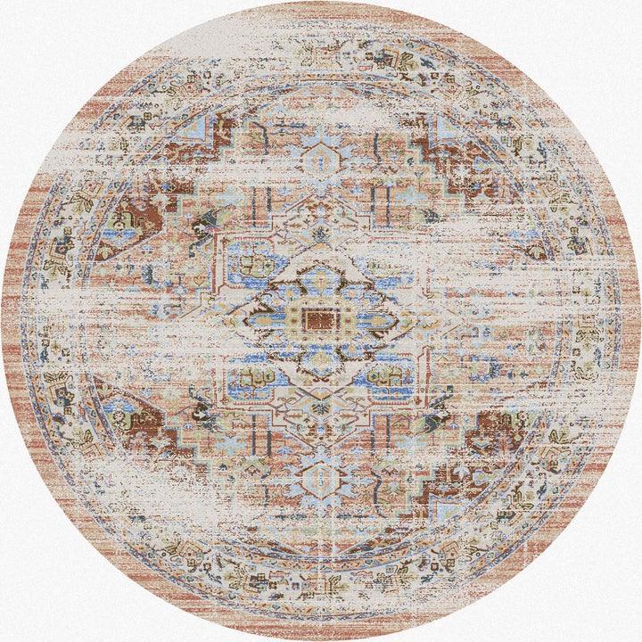Persia Distressed Pastel Rug.Coastal Compass Home Decor